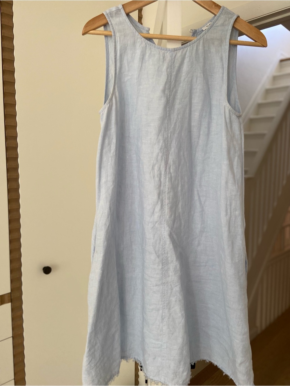 Light Blue Linen Tank Dress - Sleeveless Shift